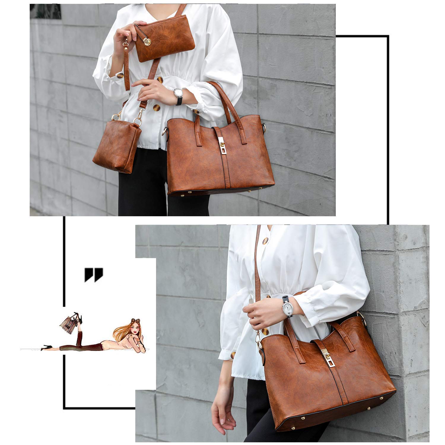 Stylish SYKT Women's Purses & Handbags - Satchel, Shoulder Tote Bags & Wallets Set for Work, Travel & Everyday Use | Fashionable Ladies Accessories Collection