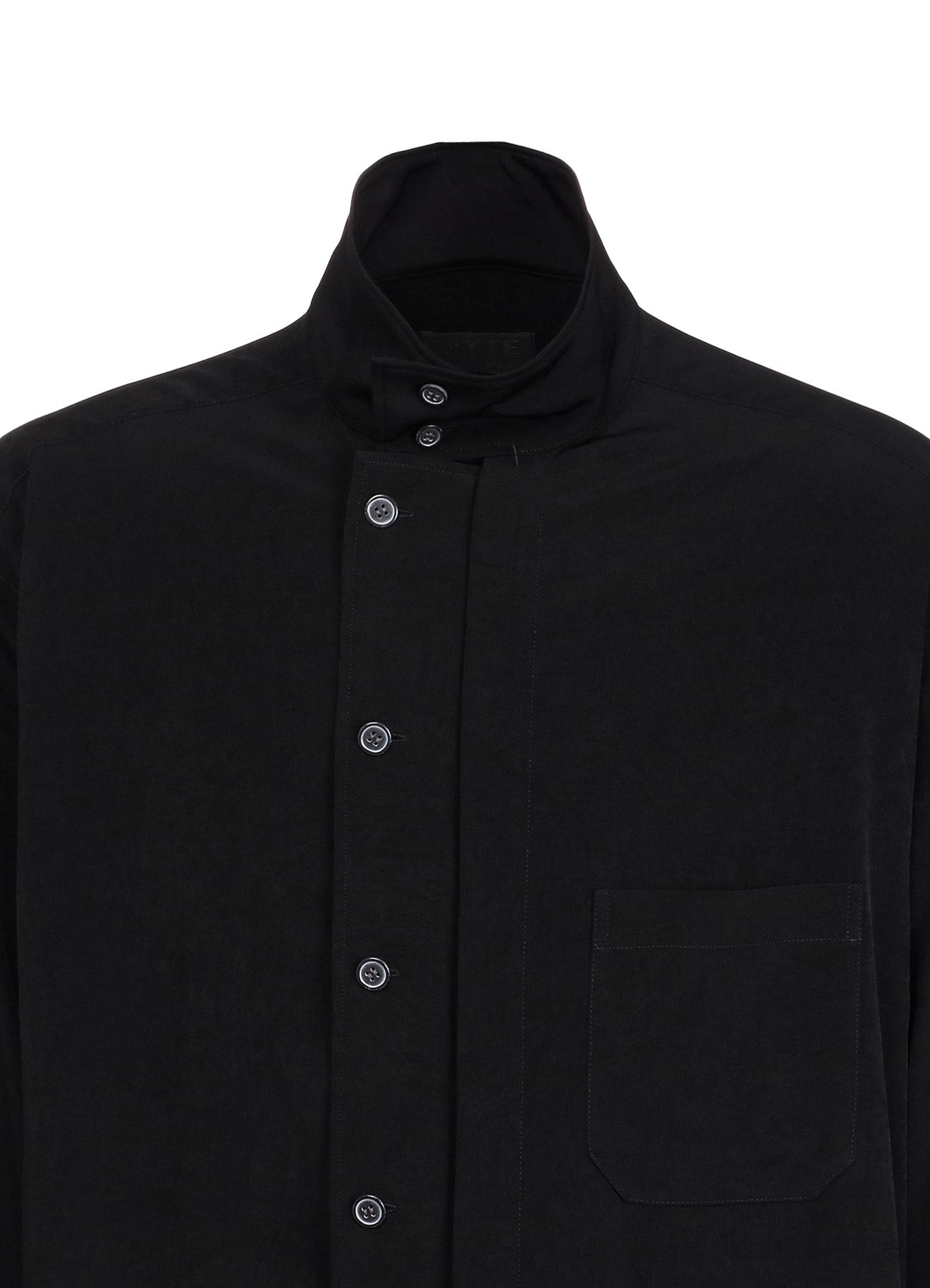 Elegant Crepe de Chine Stand Collar Shirt with Multi-Buttoned Sleeves | Women's Fashion Blouse for Work & Special Occasions