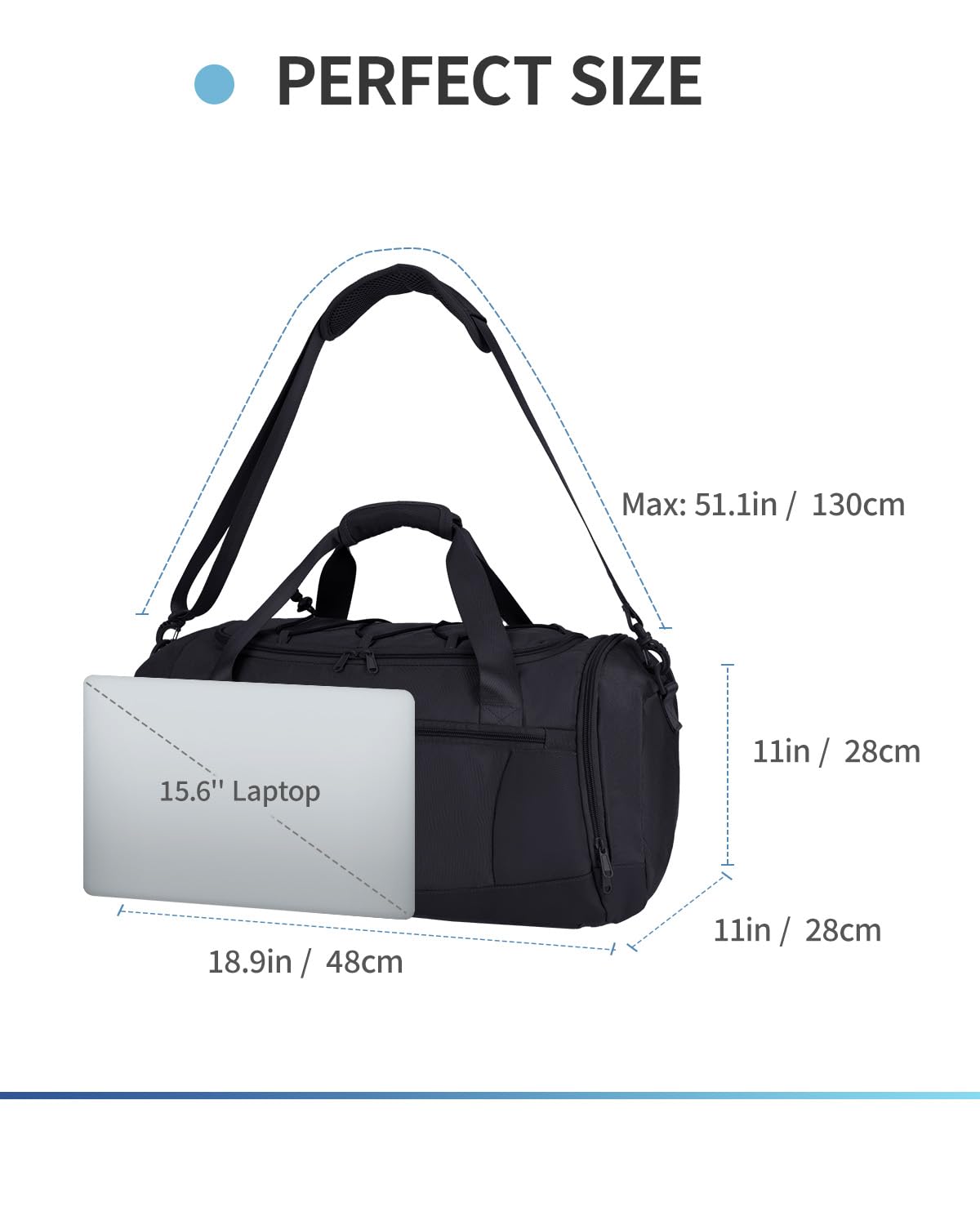 Sportsnew 38L Gym Bag for Men & Women - Durable Travel Duffel with Shoe Compartment, Wet Pocket & 15.6