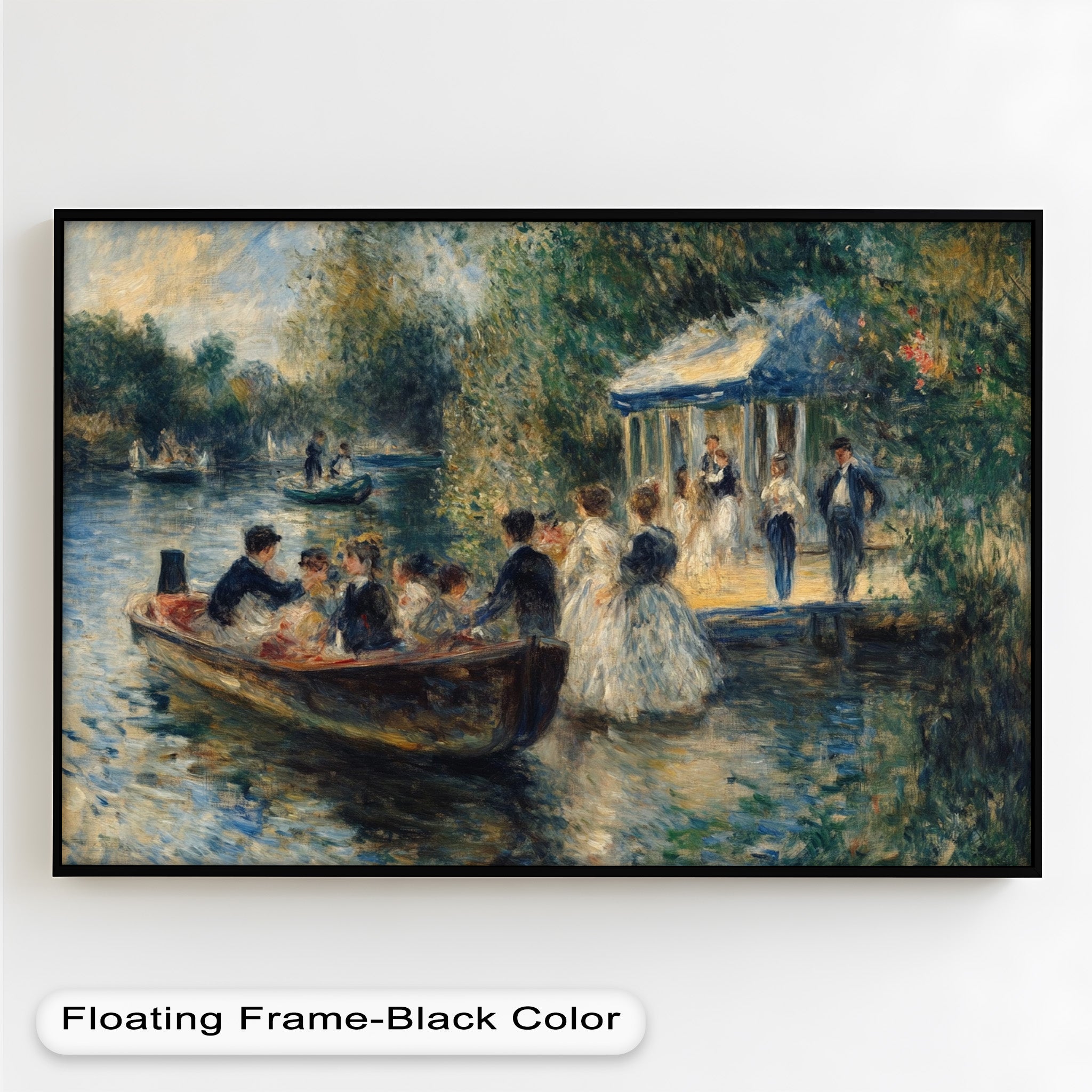 Afternoon Gathering by the River - Handmade Impressionist Oil Painting on Canvas - Perfect for Living Room, Bedroom, or Office Wall Decor