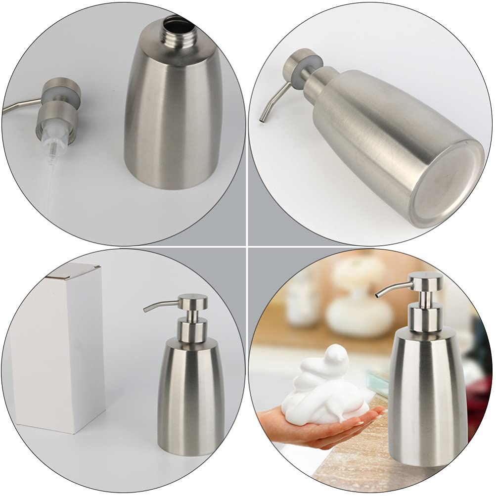 Hemoton Stainless Steel Foam Soap Dispenser - Travel Size Bubble Maker for Liquid Soap, Face Wash & Hand Wash | Portable Foamer Bottle for Kitchen, Bathroom, Gym & Outdoor Use