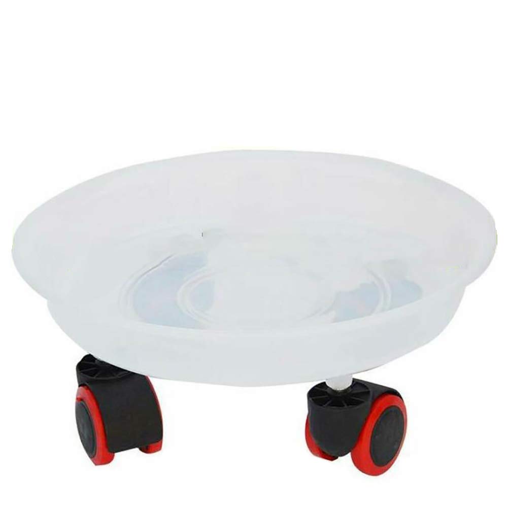White Resin Plant Flower Pot Tray Stand - 33 x 27 CM Round Garden Plate with Removable Base Holder | Perfect for Indoor & Outdoor Plant Decor, Balcony Gardening, and Tabletop Displays