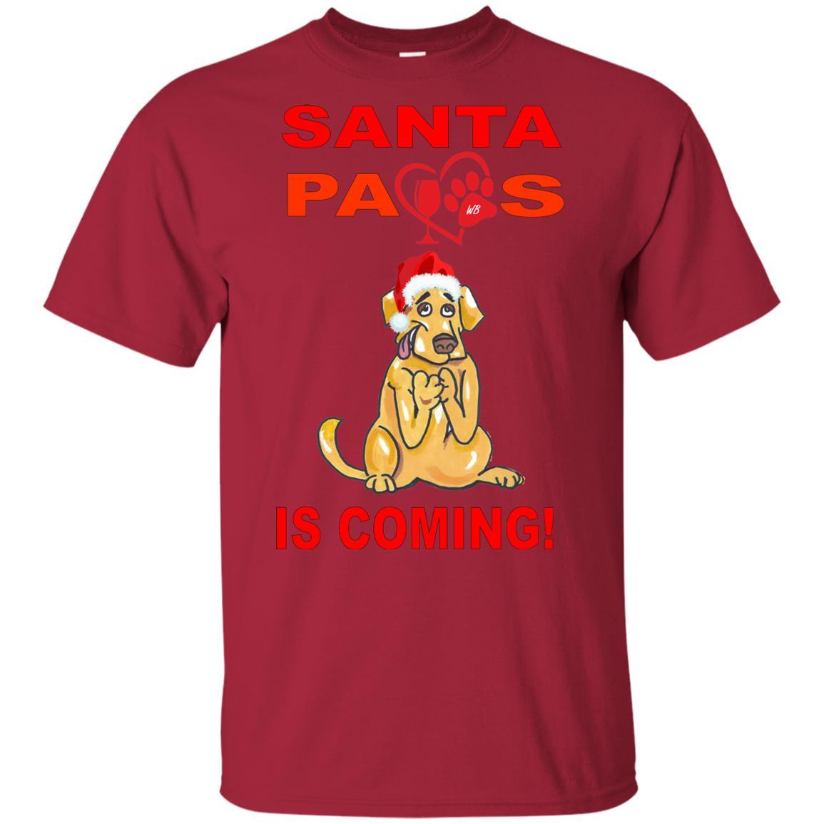 Santa Paws Is Coming - Funny Christmas Dog Lover Youth T-Shirt | Ultra Soft Cotton Tee for Kids & Teens | Perfect Gift for Pet Owners & Holiday Parties