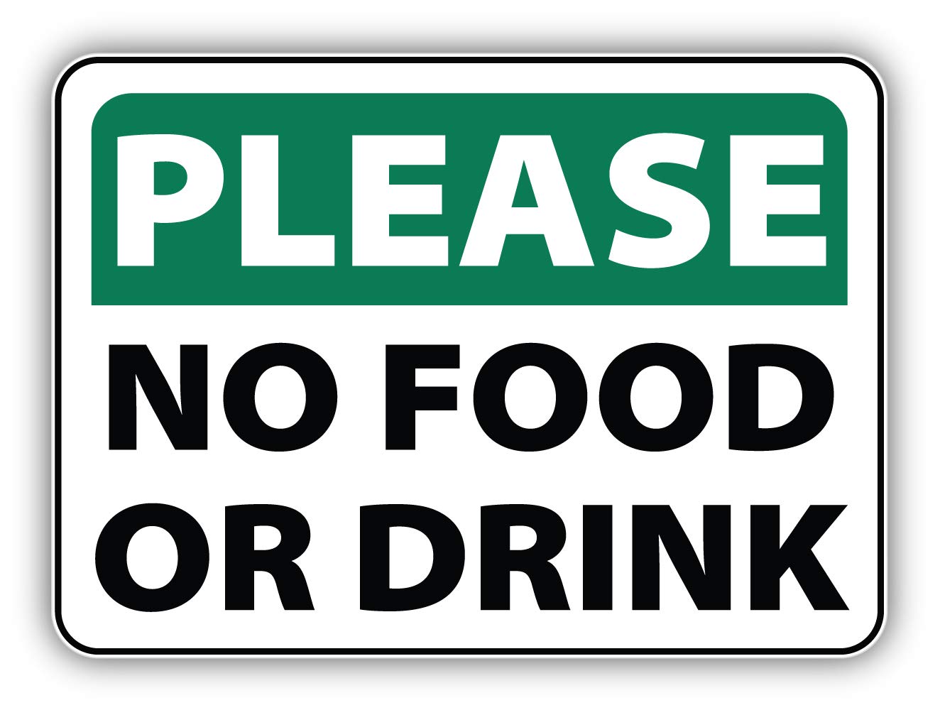 Funny 'Please No Food or Drink' Vinyl Sticker Decal - Waterproof & Durable for Laptops, Water Bottles, Notebooks & Office Decor