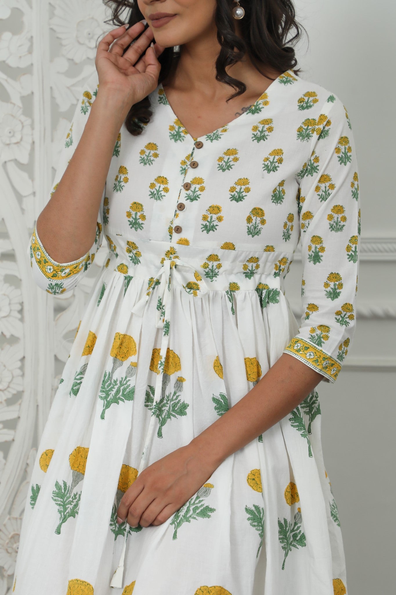 Rayne Azofree Handblock Printed Pure Cotton Dress - Breathable & Comfortable for Summer, Casual Outings & Boho Fashion