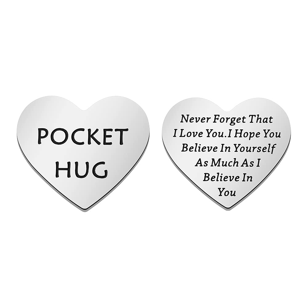 FOTAP Pocket Hug Token - Long Distance Relationship Gift, Social Distancing Keepsake Jewelry for Couples, Friends & Family - Perfect for Anniversaries, Birthdays & Special Occasions