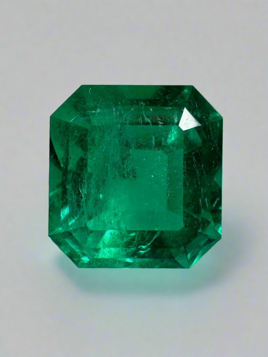 3.06 Carat AAA+ GIA Certified Muzo Green Natural Loose Colombian Emerald Asscher Cut - Perfect for Engagement Rings, Luxury Jewelry & Collector's Gemstones