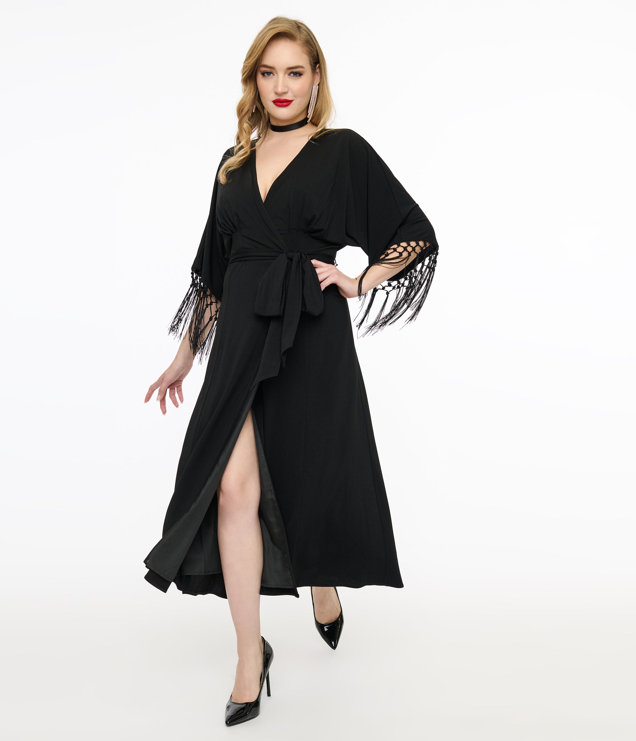 Vintage Black Wrap Midi Dress - Elegant Retro Style for Women, Perfect for Cocktail Parties, Date Nights & Special Occasions