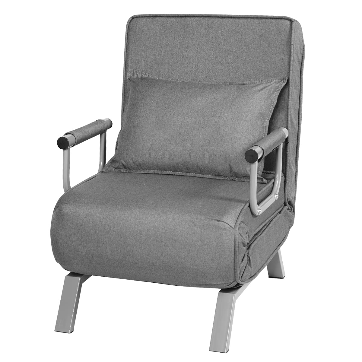 BANGTANE 3-in-1 Convertible Sofa Bed - Adjustable Backrest, Removable Cover & Pillow - Folding Sleeper Chair for Living Room, Bedroom, Office - Perfect for Small Spaces, Guest Sleeping & Relaxing (Grey)