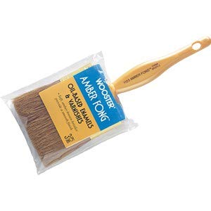 Wooster 1123 3-Inch Amber Fong Varnish Brush with China Bristle - 12-Pack Case for Wood Staining, Furniture Refinishing & DIY Projects