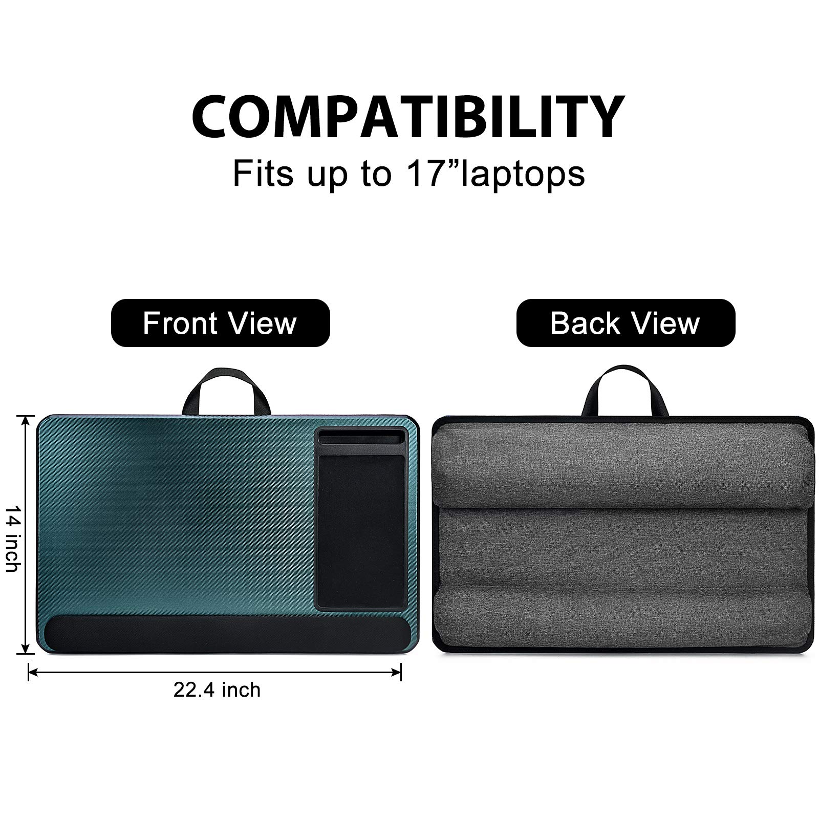 Ergonomic Laptop Tray with Built-in Mouse Pad & Anti-Slip Strip - Portable Lap Desk for MacBook, iPad & 17-Inch Notebooks - Perfect for Bed, Sofa & Office Use