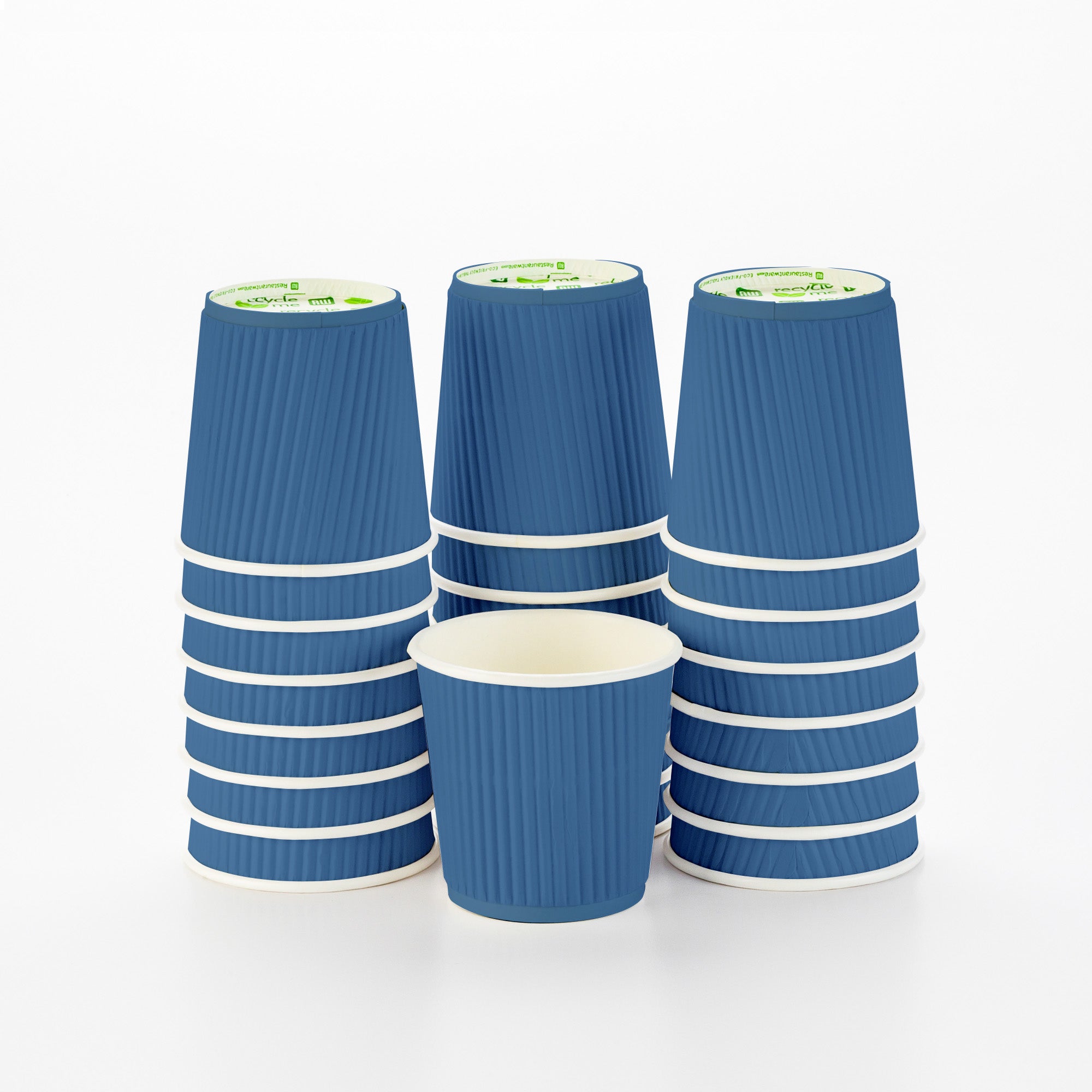 Premium 4 oz Midnight Blue Ripple Wall Paper Coffee Cups - 25 Count Box (2.5