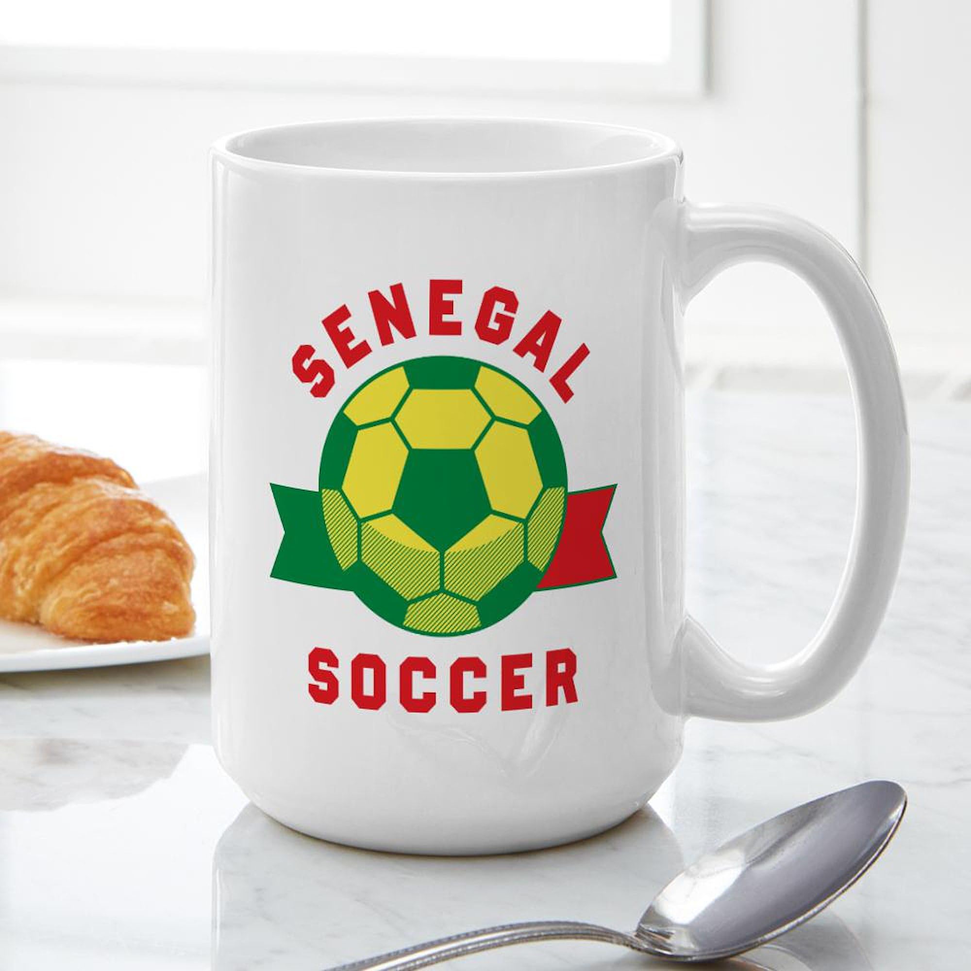 Senegal Soccer Team 15 oz (444 ml) Ceramic Coffee Mug - Perfect for Fans, Gifts & Morning Brews | Durable & Dishwasher Safe