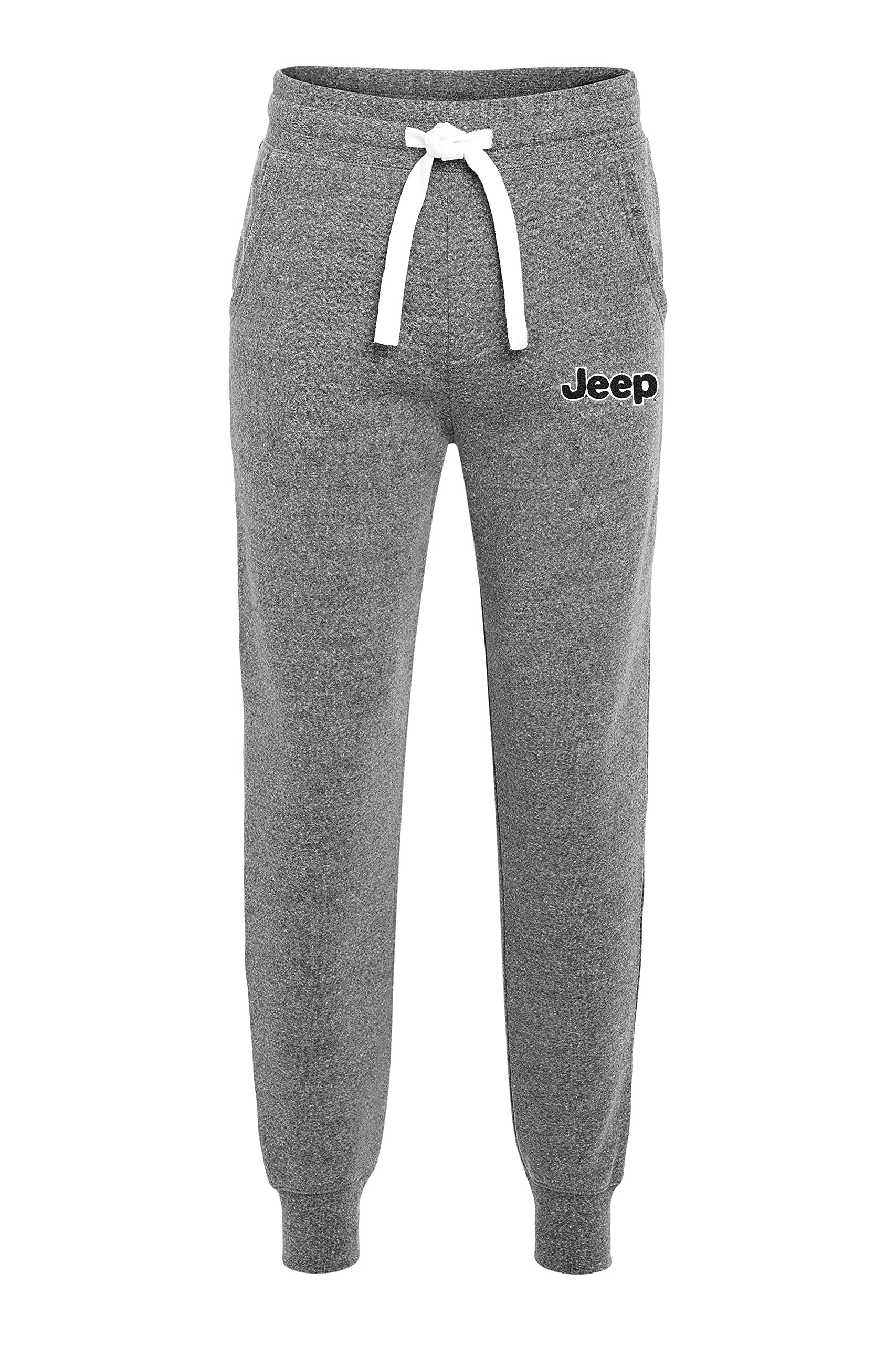 Jeep Chenille on Felt Sportiqe Daly Tri-Blend Fleece Jogger Pants - Soft & Comfortable Men's Lounge Wear for Casual Outings, Home Relaxation & Outdoor Activities