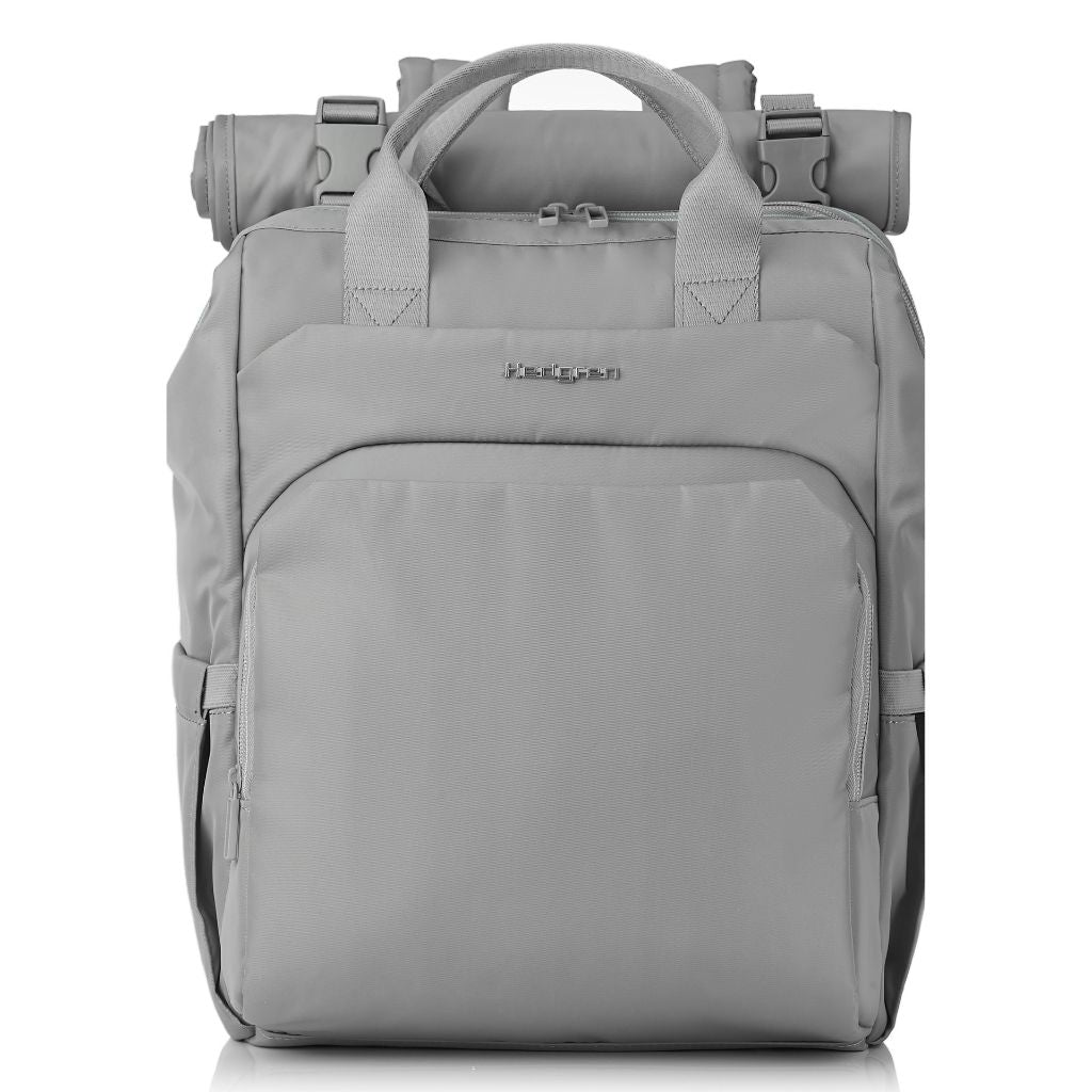 Hedgren Cherub Baby Backpack with Changing Mat - Lightweight Diaper Bag for Travel & Daycare, Waterproof Grey Nursery Organizer (Perfect for Newborns, Toddlers & Parents On-The-Go)