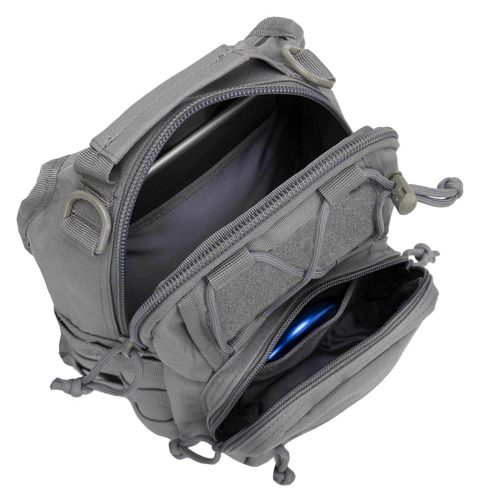 Tactical Backpack Waterproof Military Molle Sling Shoulder Bag - Durable Crossbody Chest Pack for Outdoor Hiking, Camping & Everyday Carry (Gray) - Perfect for Travel, Work Commute & Emergency Survival Gear