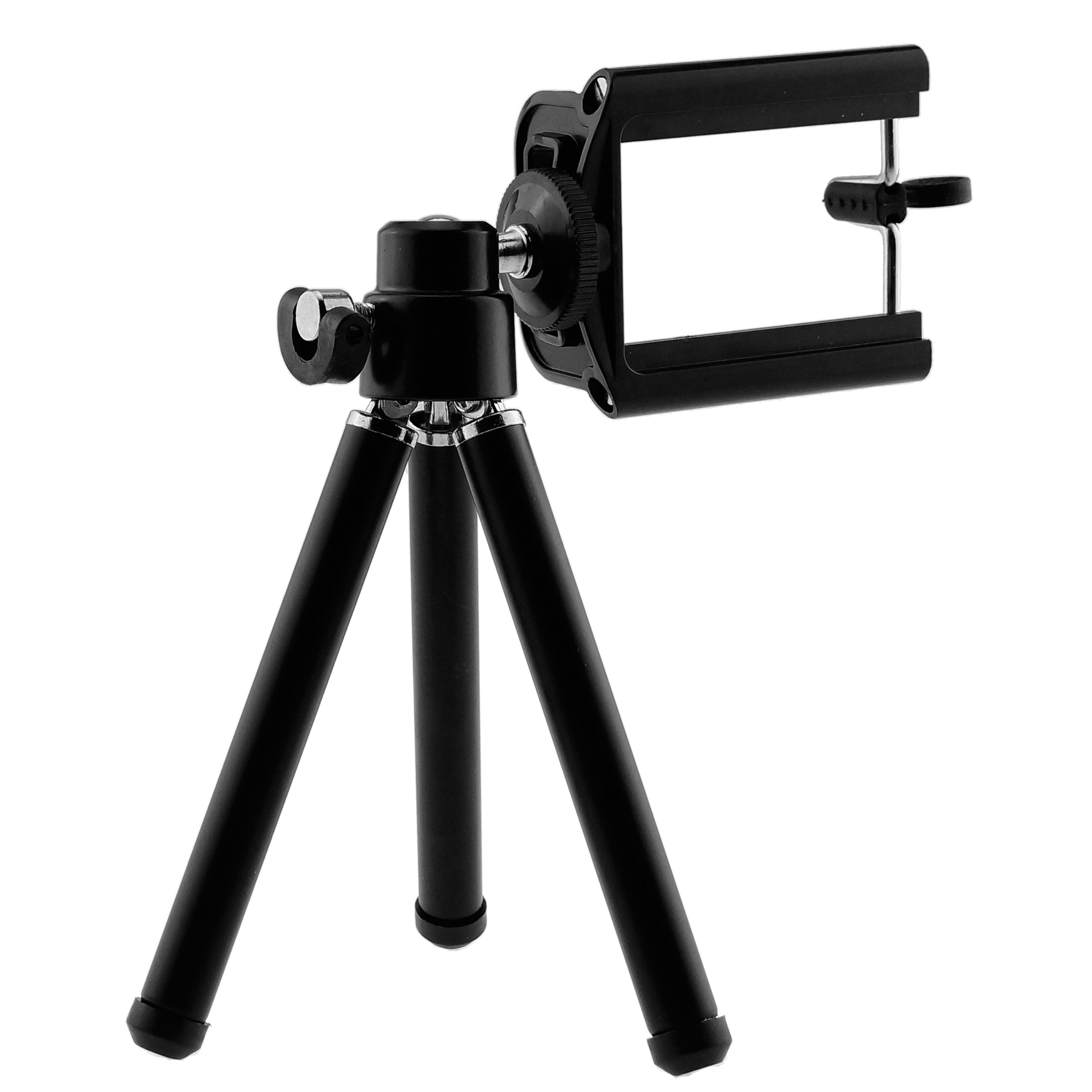Universal Adjustable Tripod Kit with Phone Holder, Velvet Pouch & Microfiber Cloth - Compatible with iPhone, Samsung & Most Smartphones - Perfect for Vlogging, Live Streaming & Hands-Free Photography