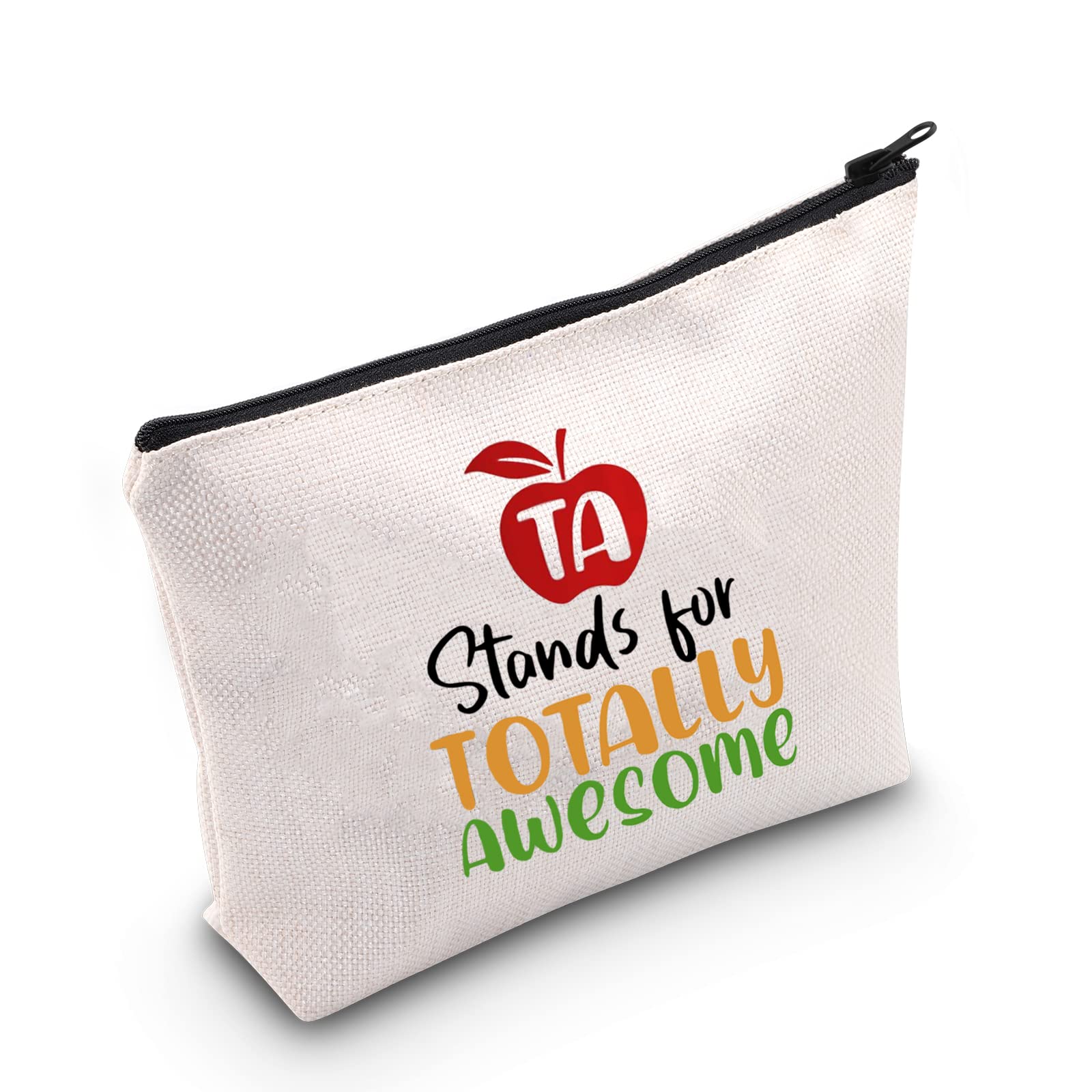 LEVLO Totally Awesome TA Makeup Bag - Perfect Teacher Assistant Gift for End of Term, Appreciation & Thank You - Cute Cosmetic Pouch for School, Work & Travel