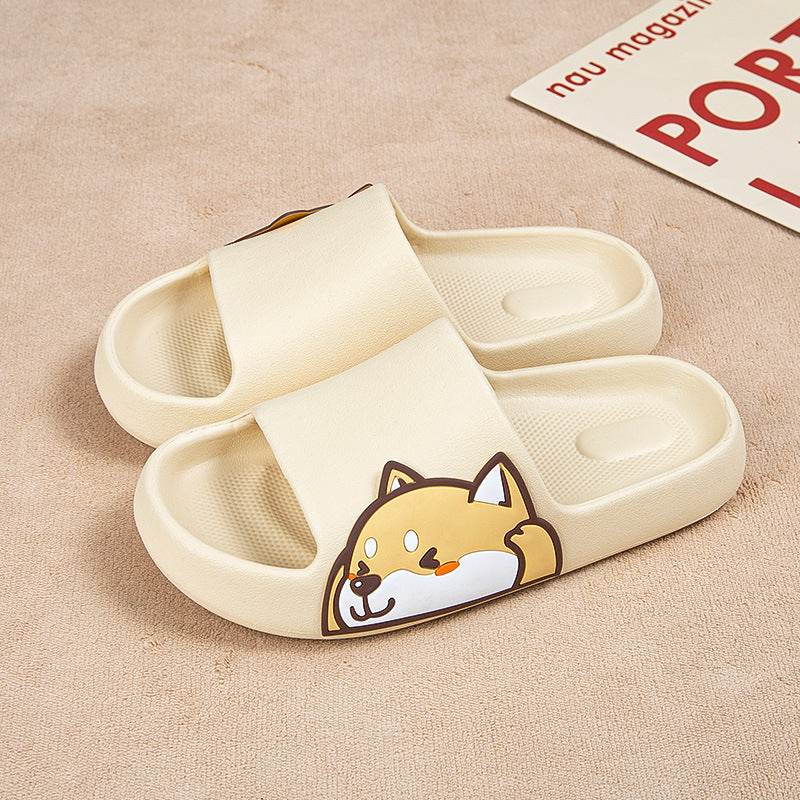 Cute Shiba Inu Dog House Slippers for Women & Men - Soft Plush Indoor Slides with Non-Slip Sole - Perfect for Home, Lounge, and Gift Giving