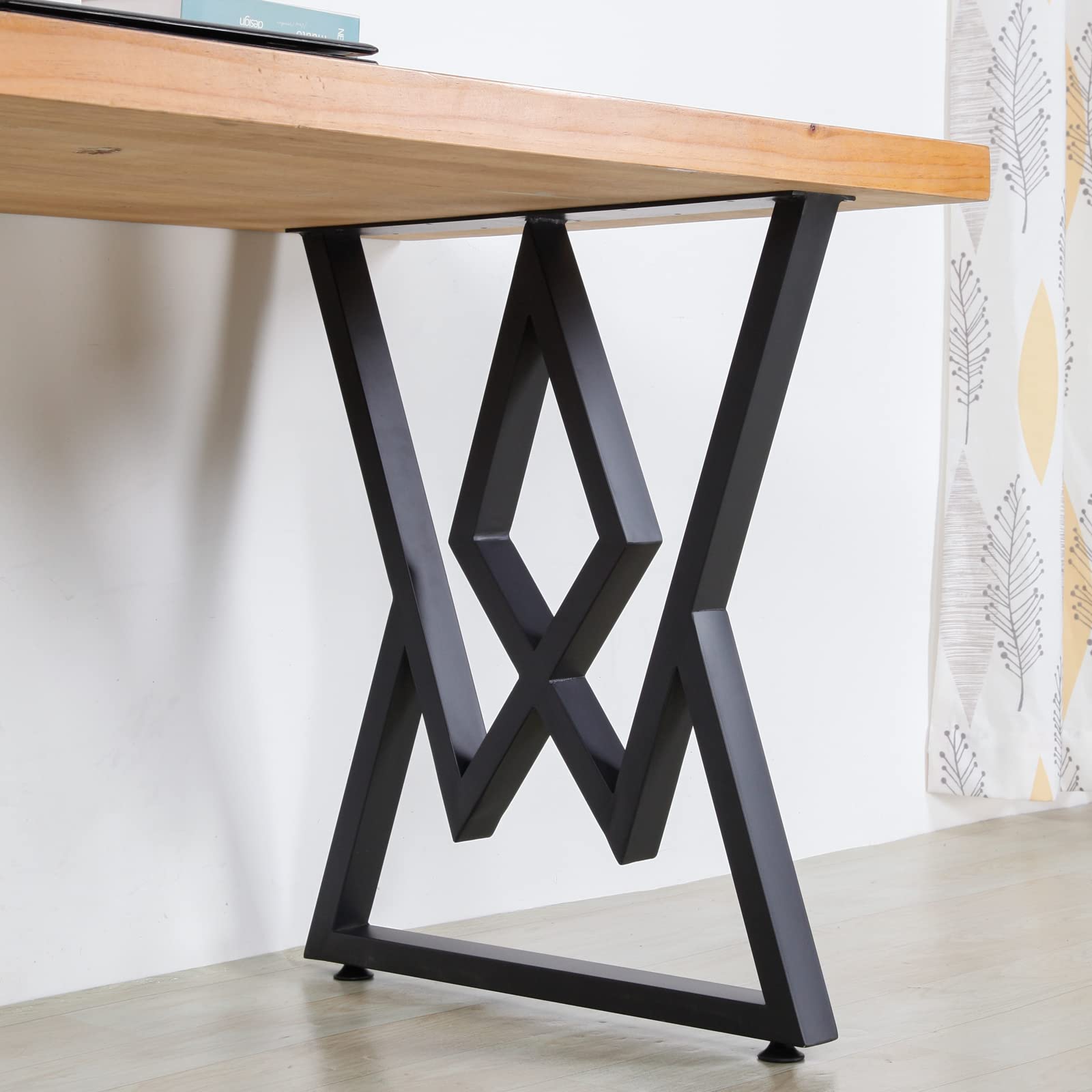 SSS Furniture 2-Piece Black Cast Iron Metal Table Legs - 28