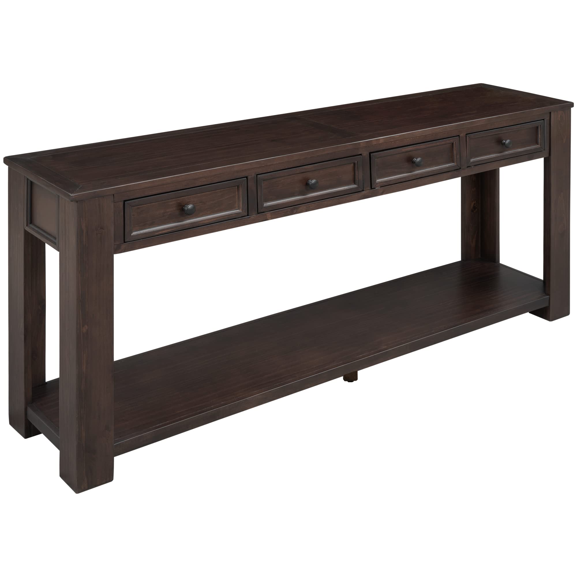 Modern Solid Wood Console Table with 3 Drawers & Shelf - Sturdy Entryway Sofa Table for Living Room, Bedroom, Hallway - Multifunctional Side Table (Espresso-2) - Perfect for Home Decor, Small Space Organization & Entryway Storage Solutions