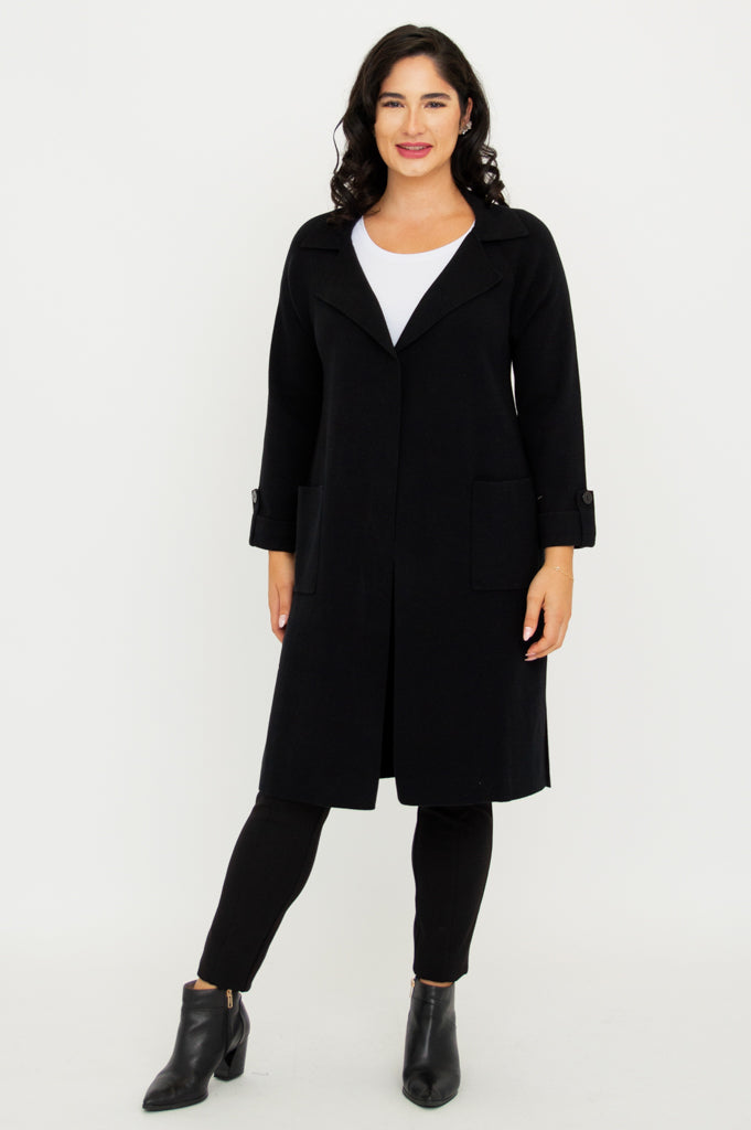 Delaney Black Cotton Jacket for Women - Lightweight Casual Outerwear for Fall & Spring | Perfect for Work, Travel, and Everyday Wear