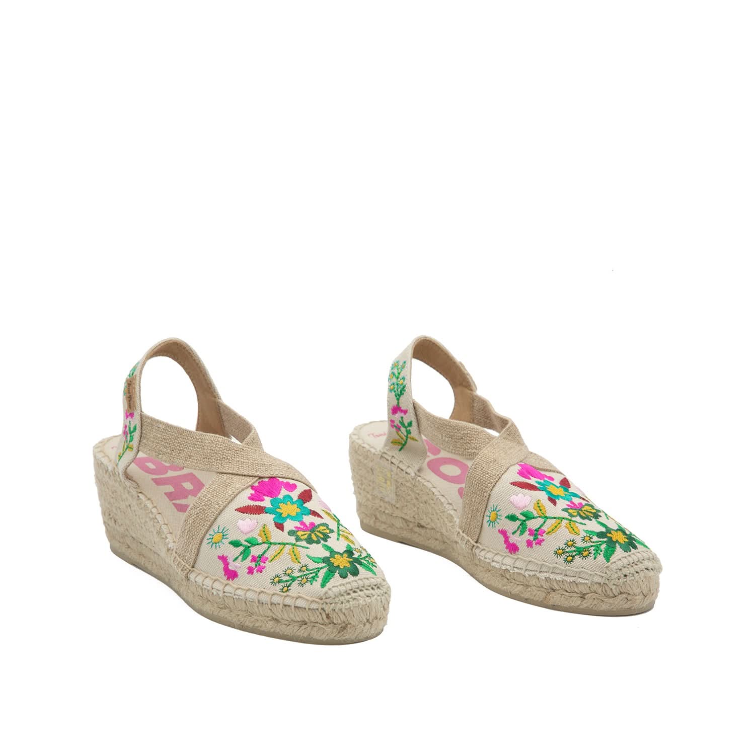 Vegan Multicolored Embroidery Wedge Espadrilles for Women - Comfortable Summer Sandals with Floral Design | Perfect for Beach, Vacation & Casual Outfits - Montjoi