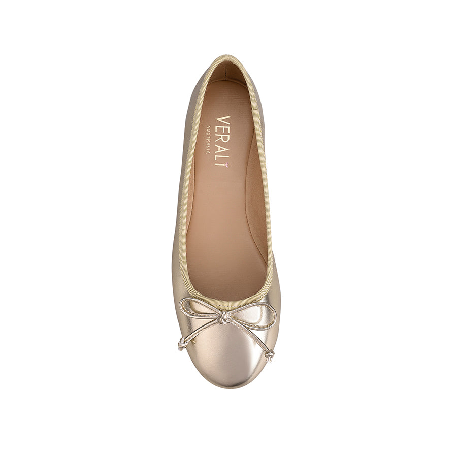 Elegant Ballerina Ballet Flats for Women - Champagne Smooth Leather Comfortable Dance Shoes for Ballet, Wedding & Casual Wear