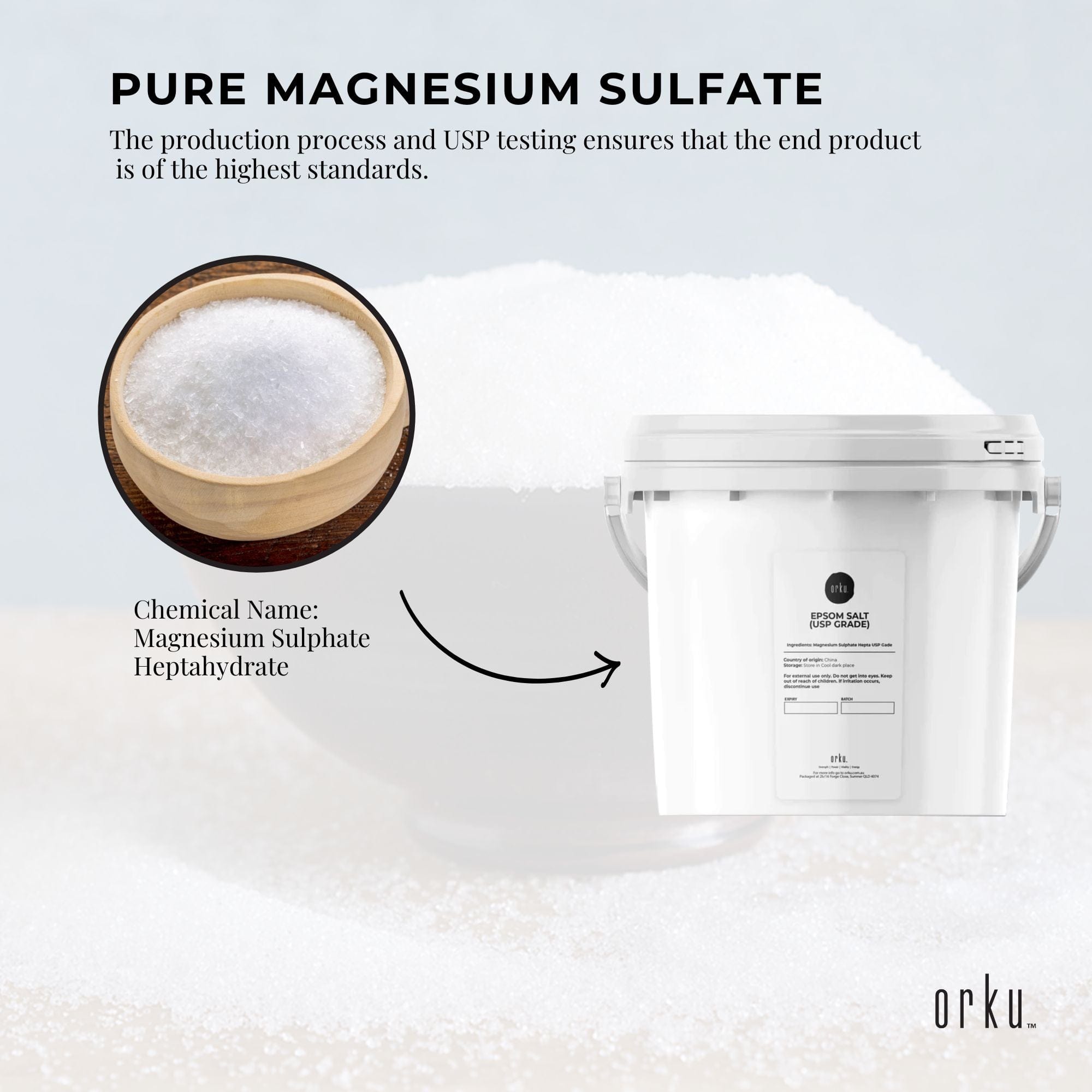 5kg USP Pharmaceutical Grade Epsom Salt - Pure Magnesium Sulfate Bath Soak for Muscle Relaxation, Foot Soak & Detox | Spa, Post-Workout Recovery & Home Wellness Use