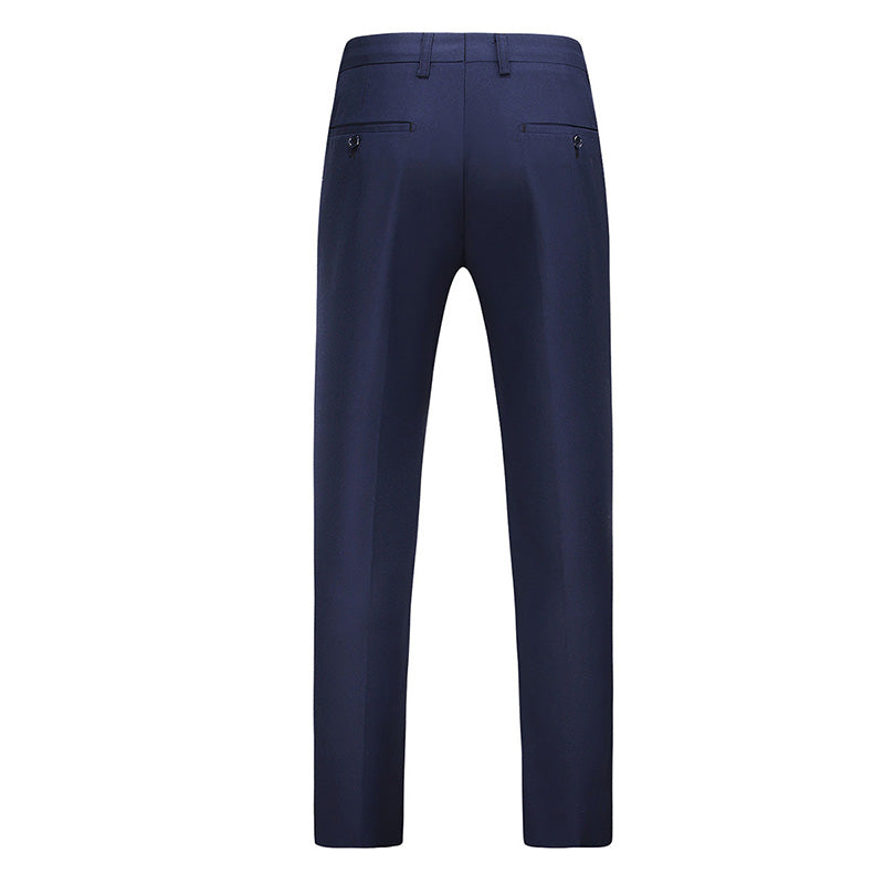 Modern Fit Navy Blue Straight Leg Classic Dress Pants for Men - Business Casual & Office Wear