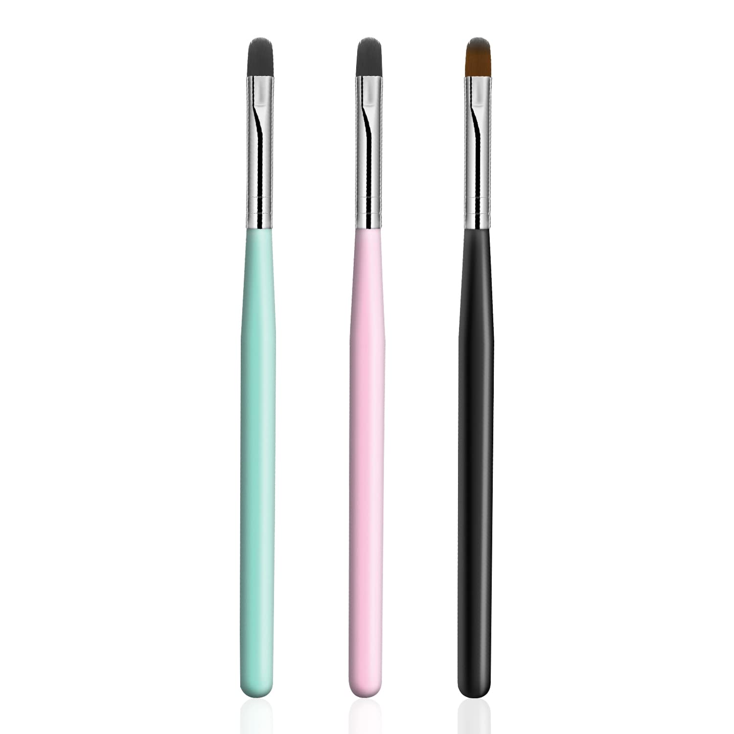DANNEASY 3Pcs Acrylic Nail Brush Set - Professional Nail Art Brushes for Ombre, UV Gel, Polish & Builder Gel - Perfect for Salon & DIY Nail Design at Home