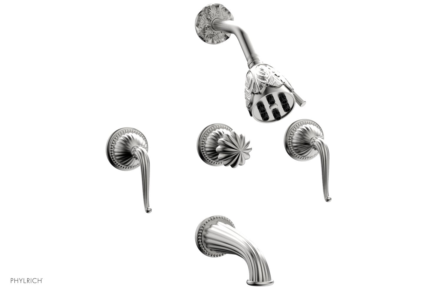 GEORGIAN & BARCELONA K2141 Three Handle Tub and Shower Faucet Set - Perfect for Bathroom Renovation & Modern Home Upgrade