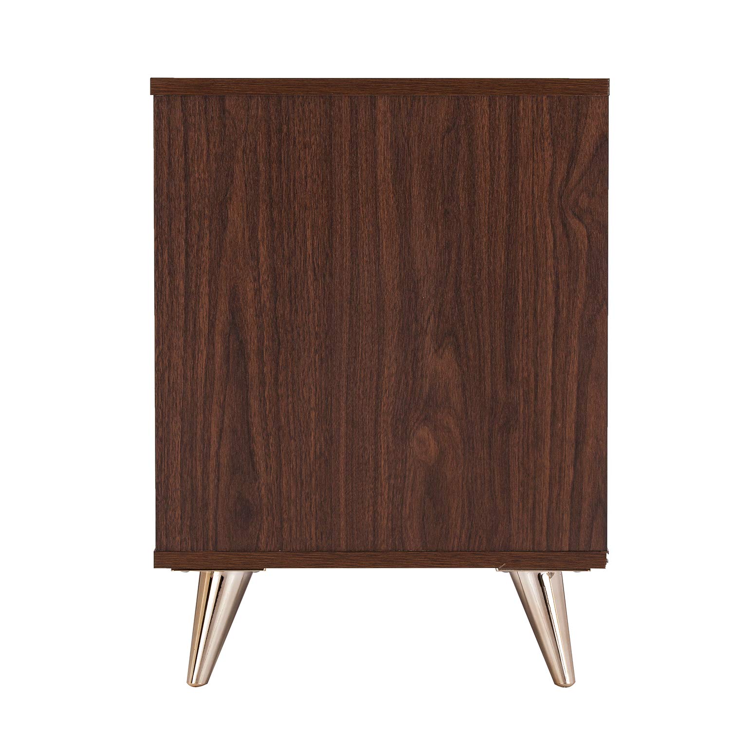 SEI Furniture Oren Bedside Table with Drawers - Brown Wood Nightstand for Bedroom, Living Room, or Office - Compact Storage End Table with Drawer Space