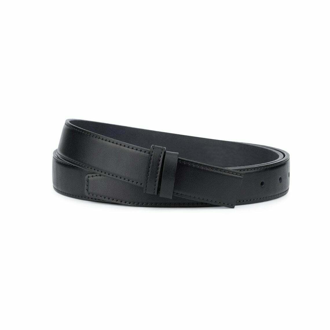 Premium Black Full Grain Leather Belt Strap Replacement 30mm Width - Compatible with Montblanc Men's Belts | Durable & Stylish Accessory for Business, Formal & Casual Wear