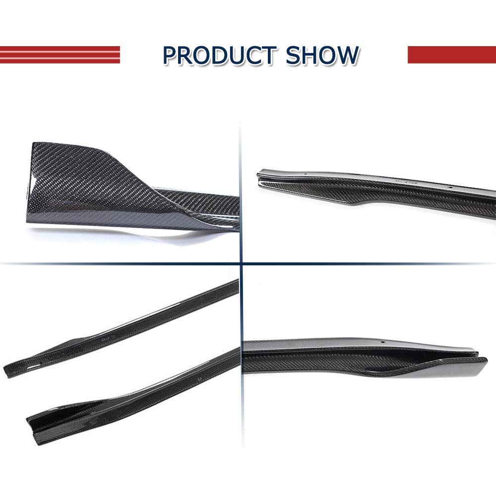 Premium Carbon Fiber Side Skirts for Tesla Model 3 (2016-2022) - Aerodynamic Rocker Panel Extensions & Side Trim Spoiler - OEM Style Fitment - Matte Black Finish - Perfect for Street Racing & Car Shows
