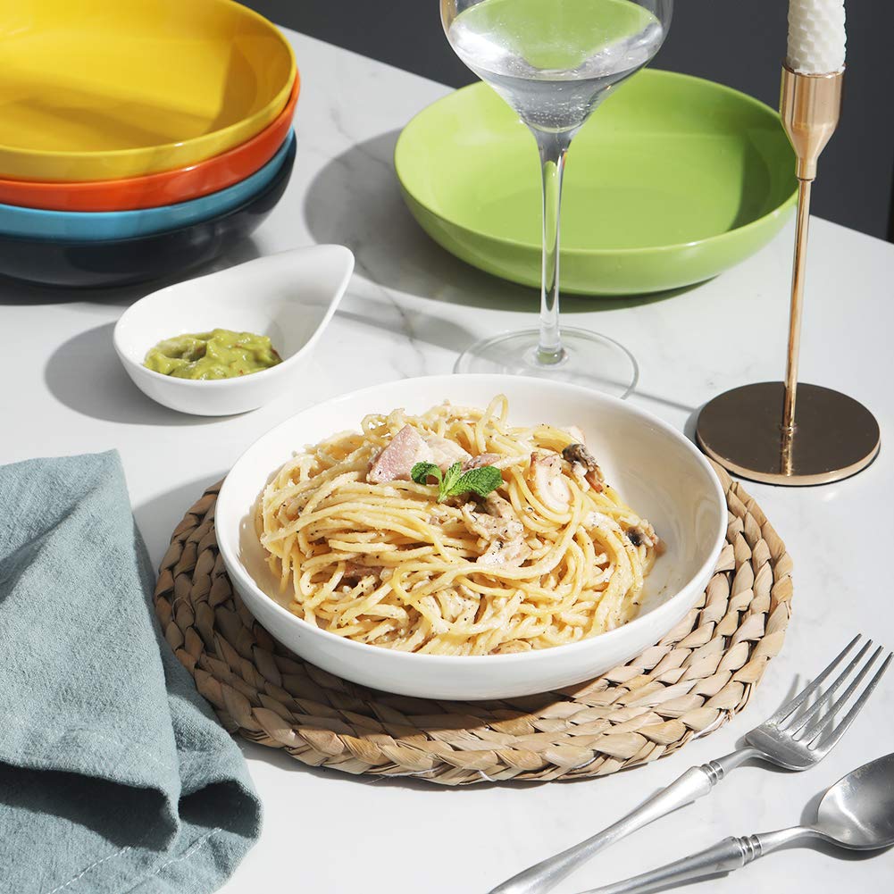 Sweejar 23oz Ceramic Pasta Bowls Set of 6 - Versatile Serving Bowls for Pasta, Salad, Soup, Cereal & Desserts - Microwave & Dishwasher Safe - Perfect for Family Dinners, Entertaining & Everyday Use