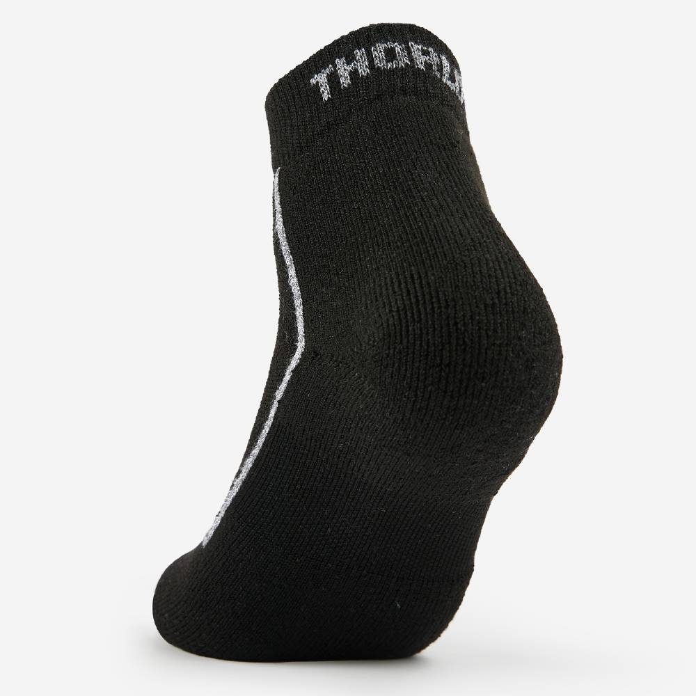 Thorlo Unisex Pickleball Socks - Light Cushion Ankle Socks for Men & Women (Black) | Breathable & Supportive for Pickleball, Tennis & Sports Activities