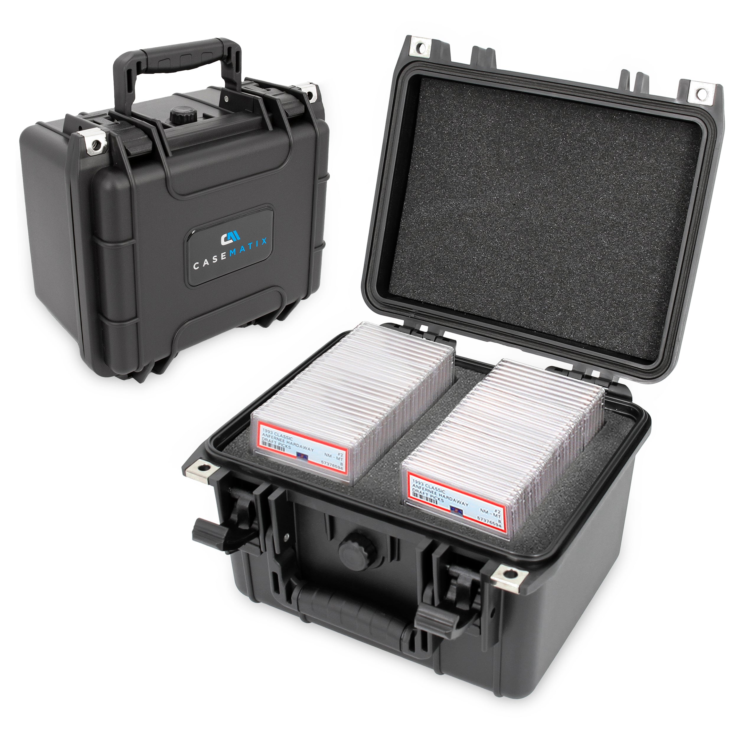 CASEMATIX Graded Card Case Pro Edition - Waterproof Trading Card Storage Box for 40 BGS/PSA Graded Sports Cards with Foam Dividers - Perfect for Collectors, Sports Memorabilia Protection & Secure Card Display