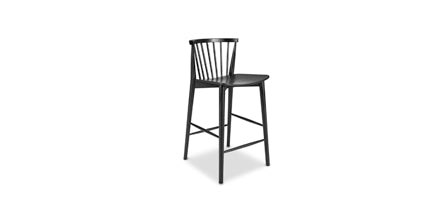 Ligna Wooden Counter Stool - 24 Inch Bar Height Stool with Backrest, Modern Kitchen Island Stool for Dining & Breakfast Nook - Perfect for Home, Cafe, and Restaurant Use