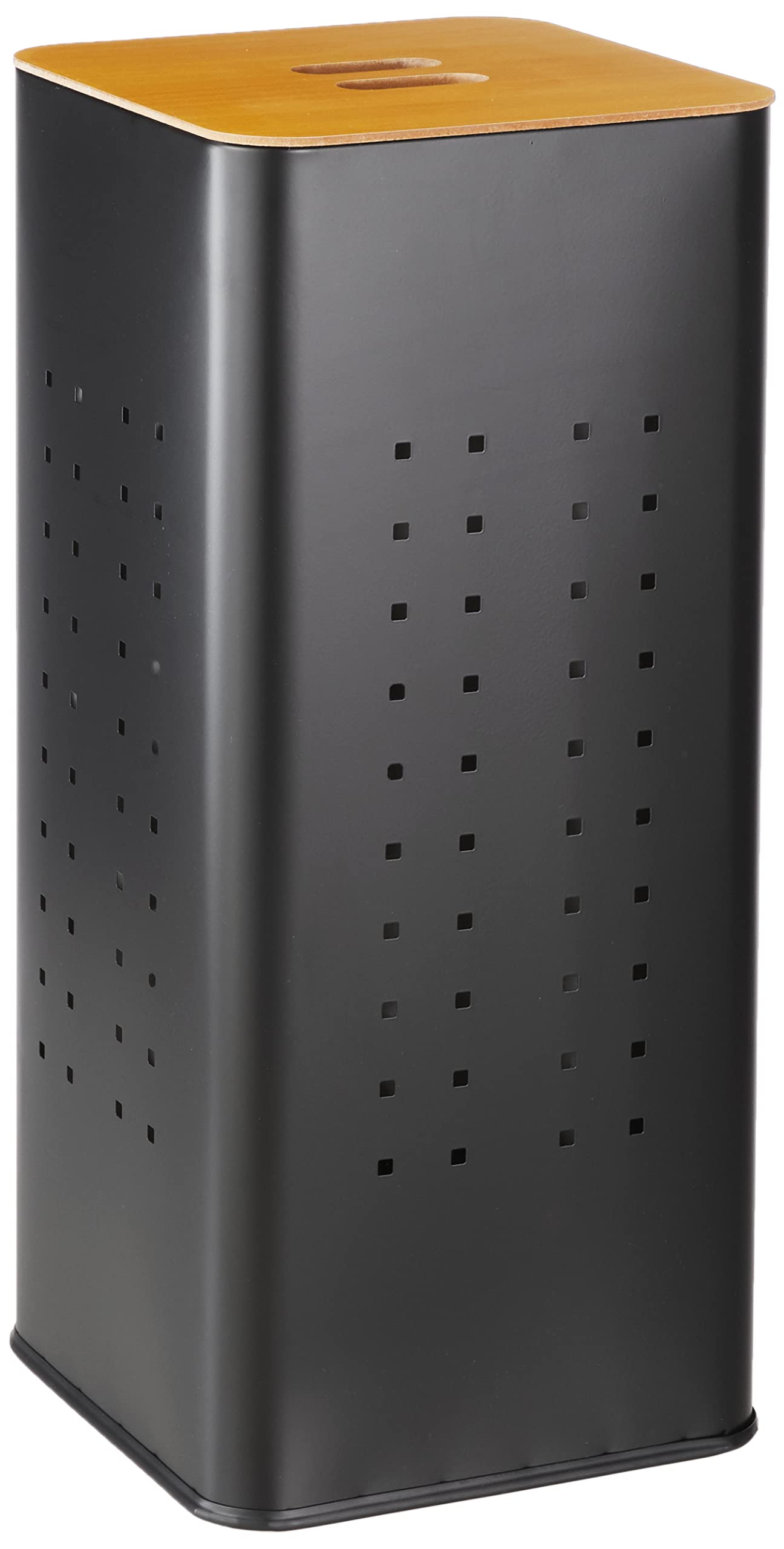 Black Steel Laundry Hamper with Lid - Heavy Duty Clothes Basket for Bedroom, Bathroom & Dorm Organization | Matte Finish Storage Bin for Towels, Blankets & Dirty Clothes