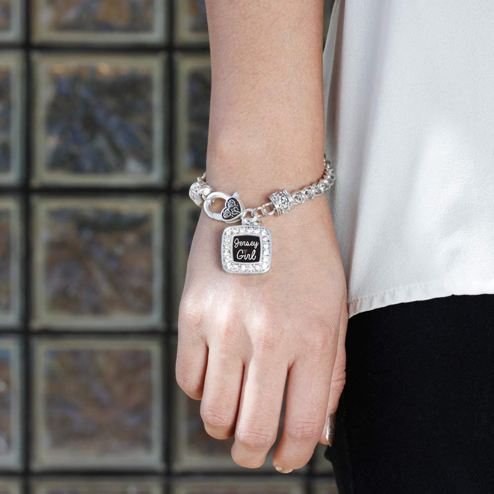 Elegant Silver Square Charm Bracelet with Cubic Zirconia - Dainty Sterling Silver Jewelry for Women - Perfect for Parties, Weddings & Everyday Wear