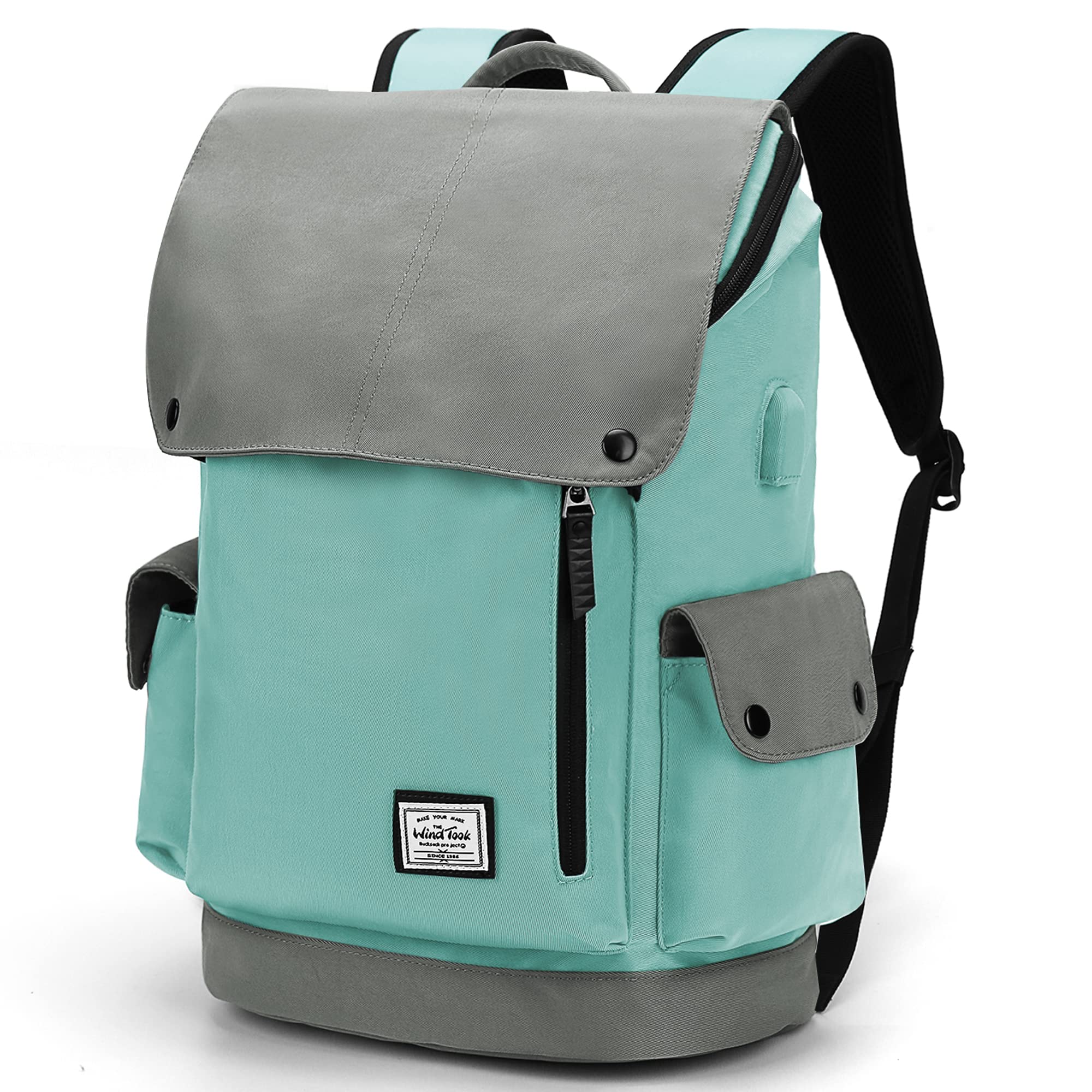 WindTook Women's Casual Backpack - Stylish College Book Bag, Travel Daypack & Laptop Bag with USB Charging Port (Fits 15 Inch Notebook) - Perfect for School, Work, Commuting & Outdoor Adventures (Cyan)