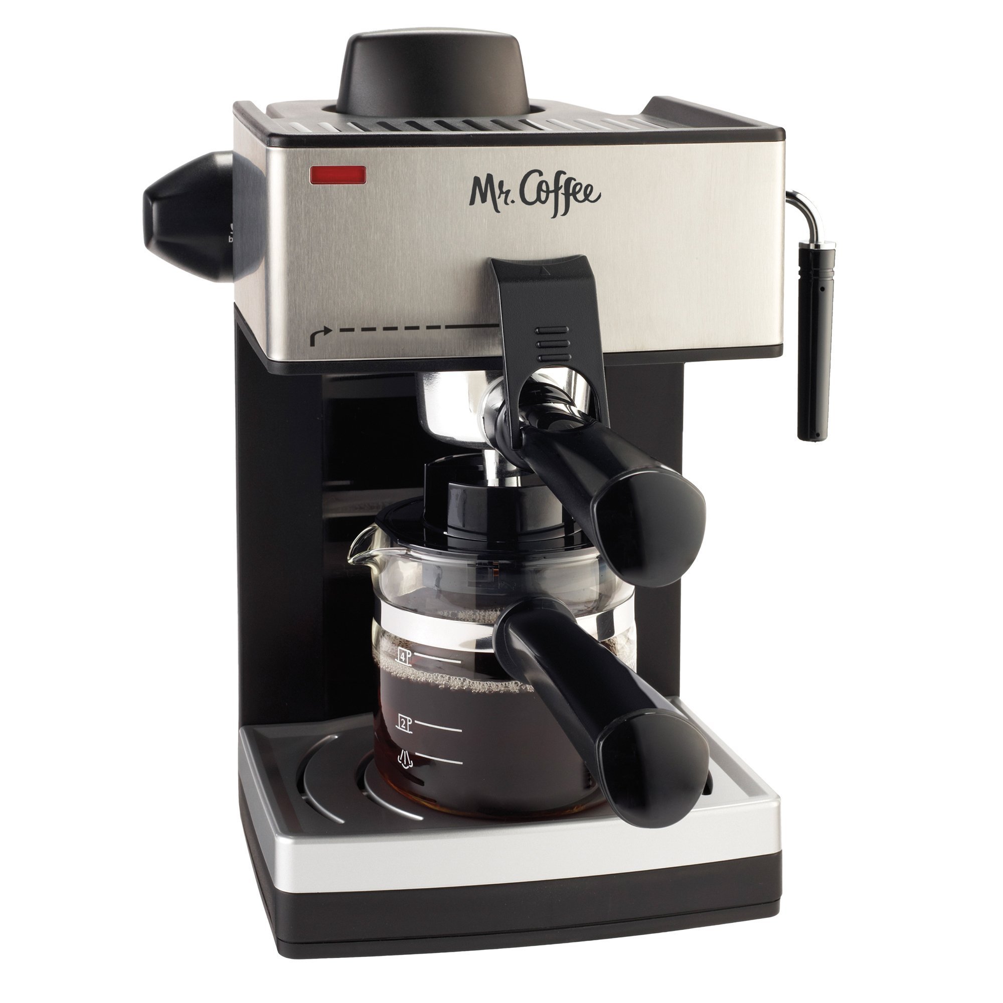 Mr. Coffee 4-Cup Steam Espresso Maker with Milk Frother - Perfect for Home Baristas & Small Kitchens | Make Lattes, Cappuccinos & Macchiatos at Home