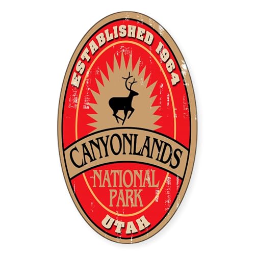 White - Canyonlands National Park Oval Sticker
