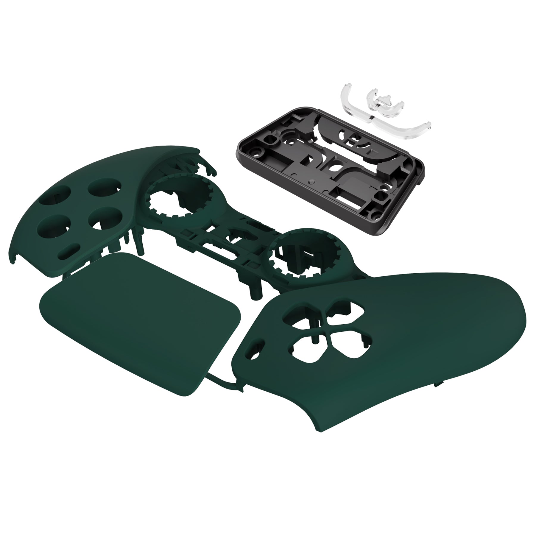 eXtremeRate Racing Green Replacement Front Housing Shell with Touchpad for PS5 Controller BDM-010/020/030/040/050 - Customize Your Gaming Experience for Competitive Play & Enhanced Grip