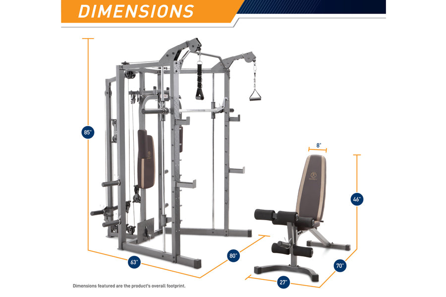 Marcy SM-4008 Smith Machine Home Gym - Full Body Workout Equipment for Strength Training | Perfect for Home Gym, Weight Lifting & Fitness Enthusiasts