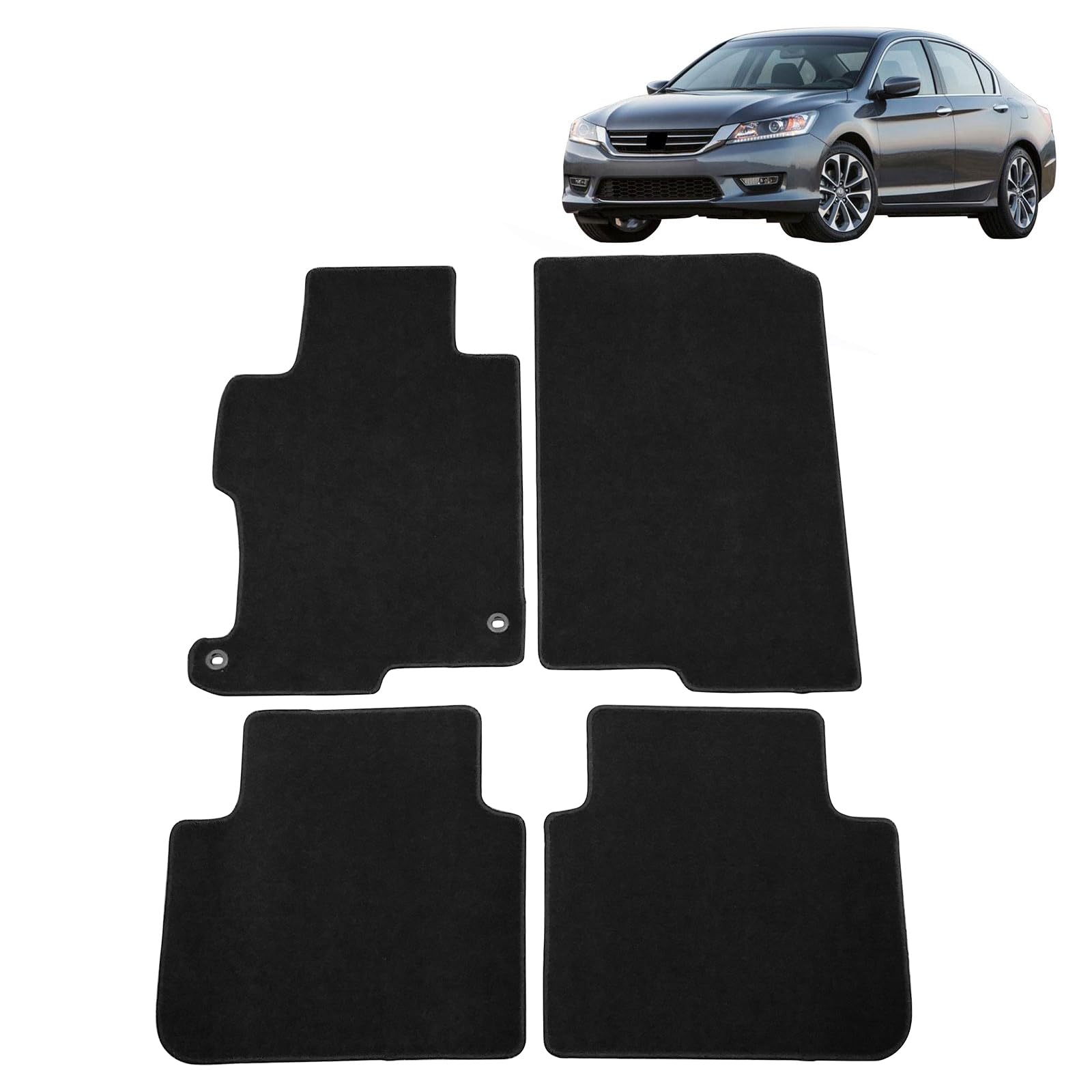 FREEMOTOR802® Premium Nylon Car Floor Mats for 2013-2017 Honda Accord Sedan - 4PCS Black Non-Slip Custom Fit Floor Liners | Durable Interior Accessories Replacement | Perfect for Daily Commute, Road Trips & All-Weather Protection