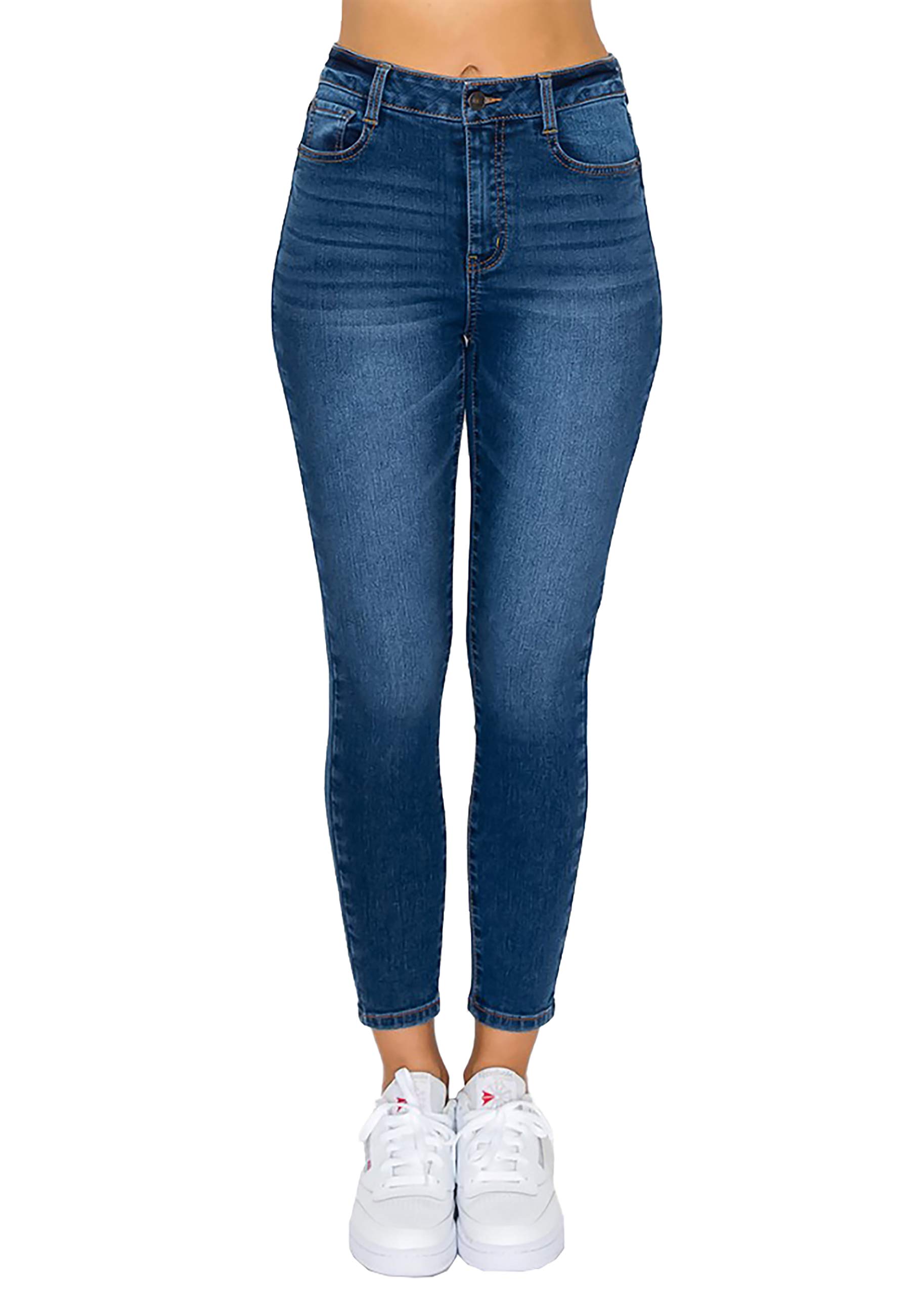 Women's High Waisted Skinny Jeans - Stretch Comfy Knit Denim Ankle Pants for Casual Wear & Everyday Outfits