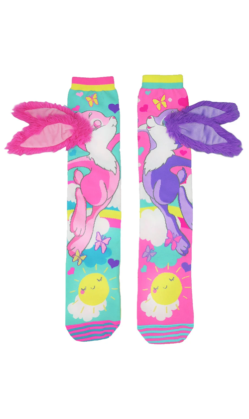 Madmia Hop Hop Bunny Socks - Cute Cartoon Rabbit Knee High Socks for Women & Girls - Perfect for Easter Gifts, Cosplay, and Casual Wear