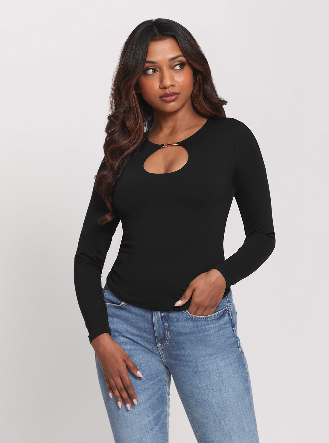 Black Keyhole Morgen Top - Women's Stylish Sleeveless Blouse for Casual Wear & Summer Outfits
